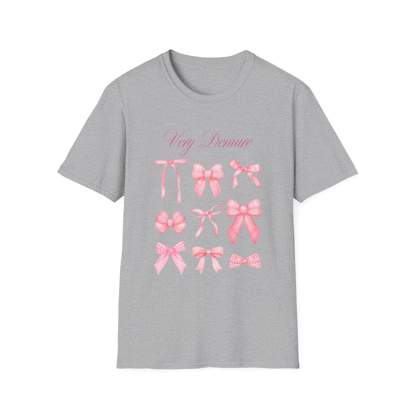 Very Demure Coquette Girly Pink bow Unisex Softstyle T-Shirt