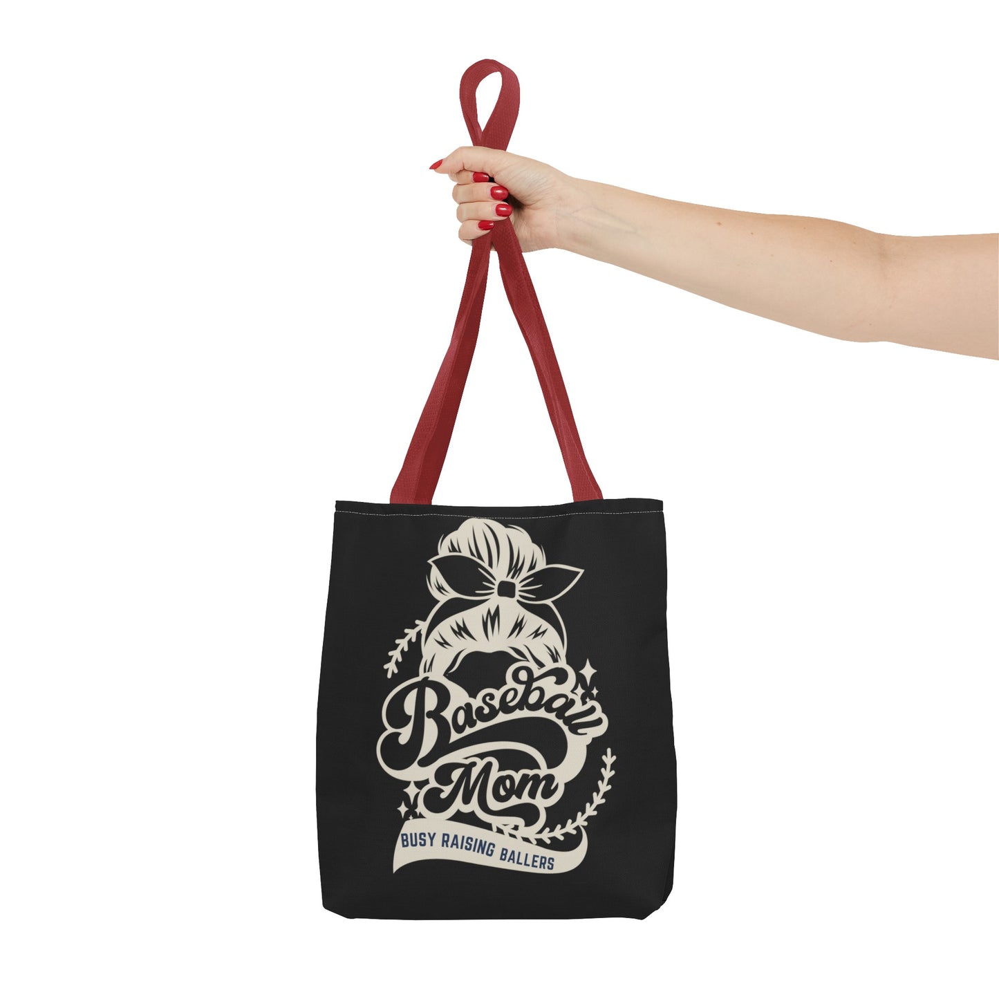 Baseball Mom Busy Raising ballers fun Tote Bag (AOP)