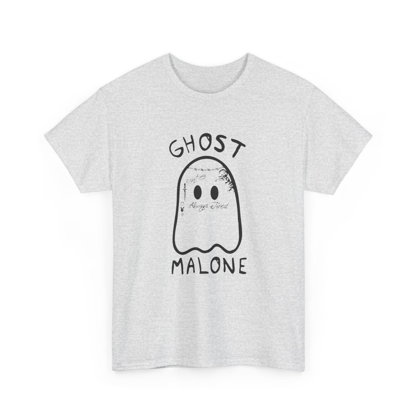 Ghost Malone Fun tattoo halloween shirt Unisex Heavy Cotton Tee