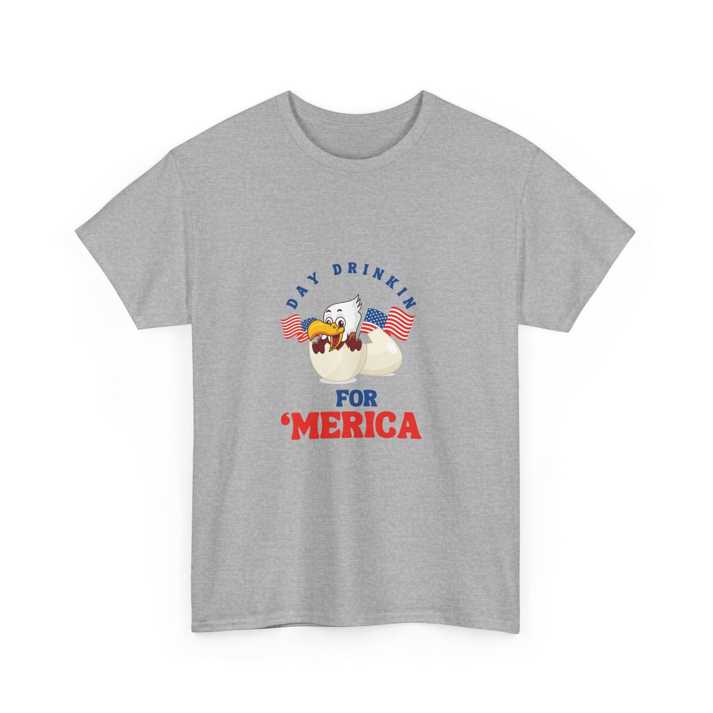 Day drink for Merica Eagle 4th of july funny patriotic usa Unisex Heavy Cotton Tee