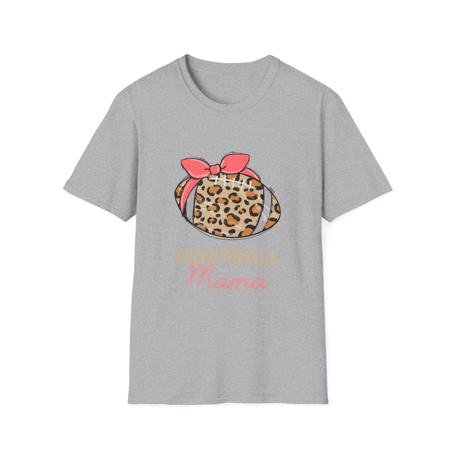 Cheetah Print Football Mama Unisex Softstyle T-Shirt