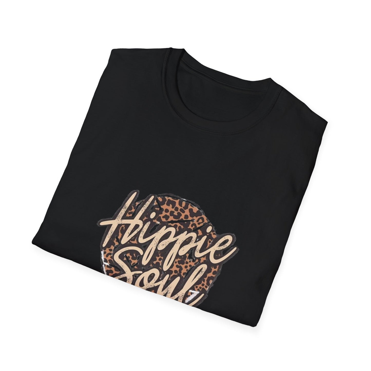 Hippie soul leopard womens gift for her cowgirl Unisex Softstyle T-Shirt