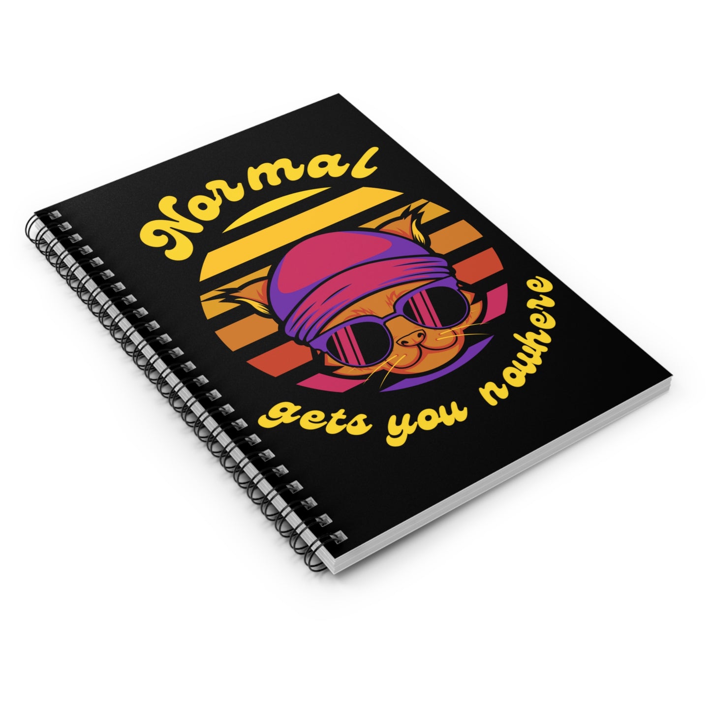 Normal gets you nowhere Retro cat Spiral Notebook - Ruled Line