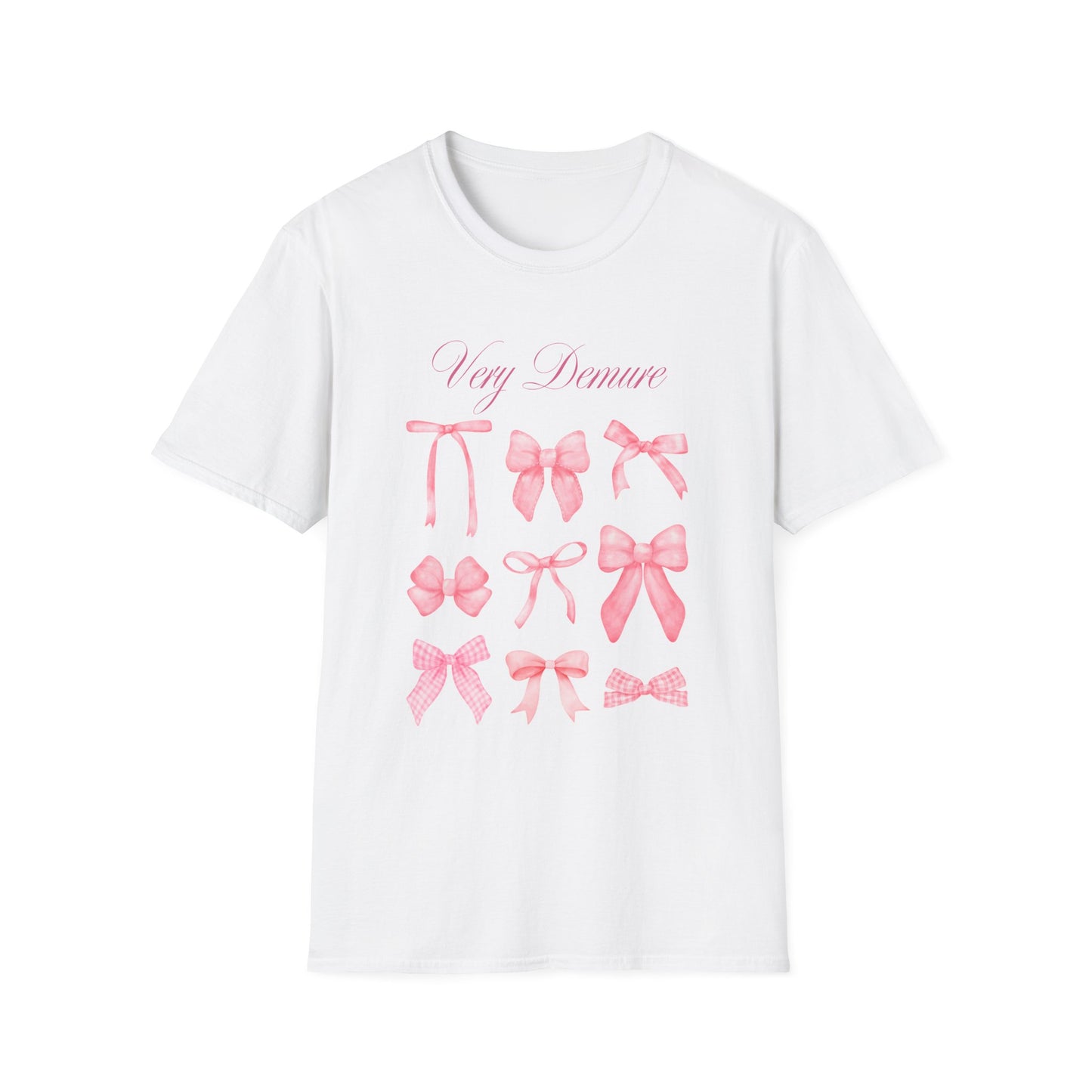 Very Demure Coquette Girly Pink bow Unisex Softstyle T-Shirt