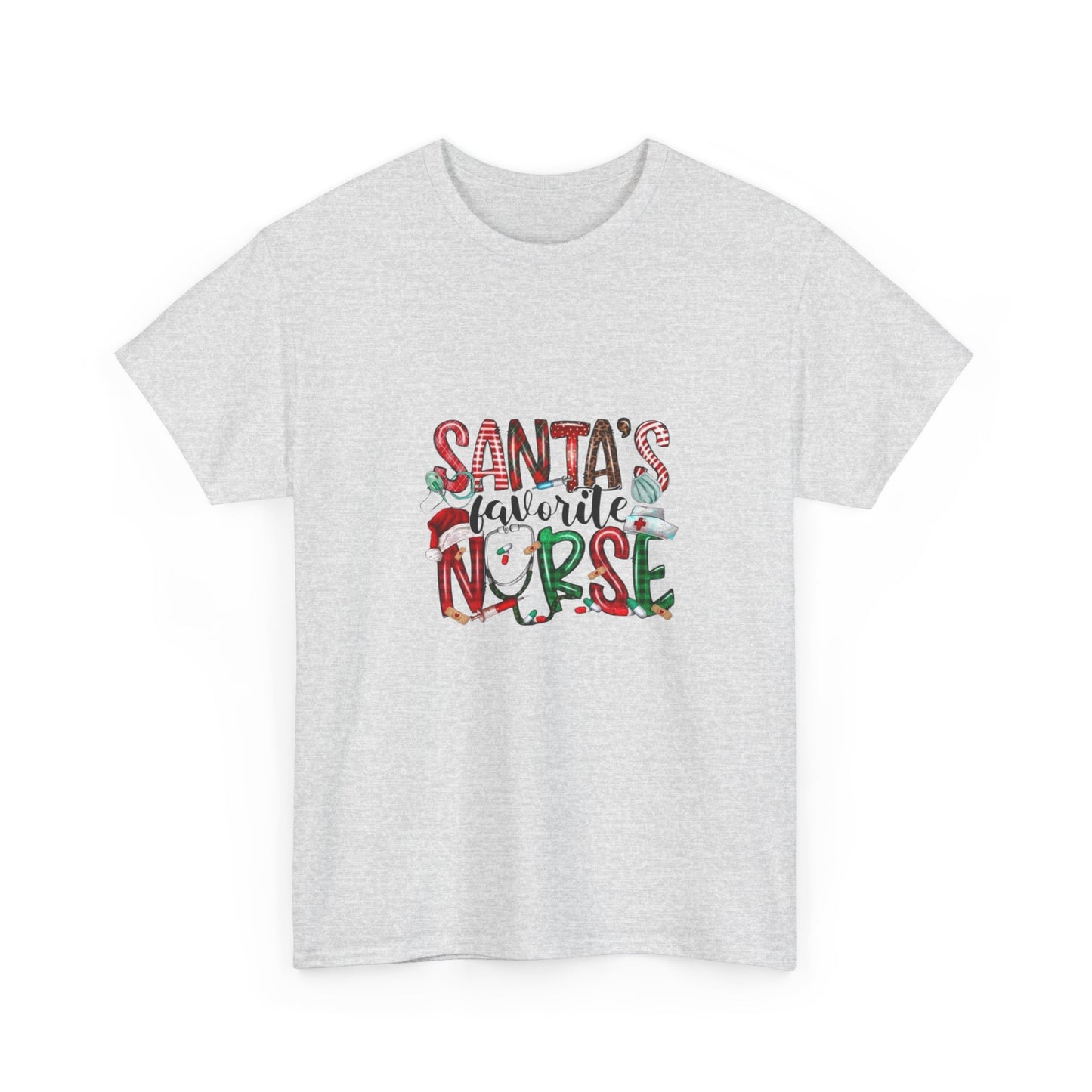 Santas favorite nurse, nurses gift, christmas, holiday gift nurse apparel Unisex Heavy Cotton Tee