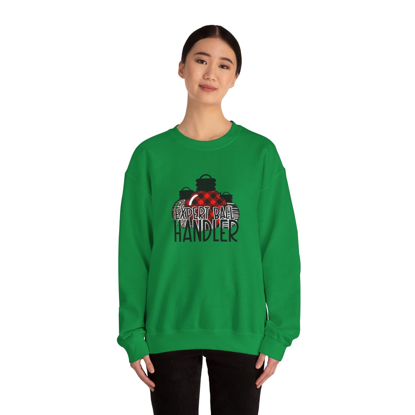 Expert Ball Handler , Funny Christmas , ugly sweater , Dark Humor  Unisex Heavy Blend™ Crewneck Sweatshirt