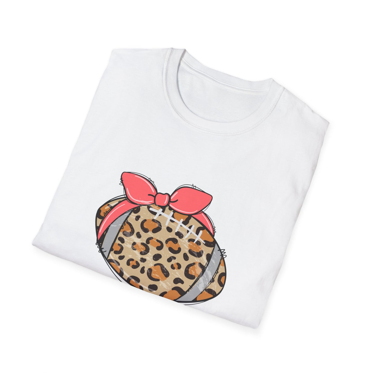 Cheetah Print Football Mama Unisex Softstyle T-Shirt