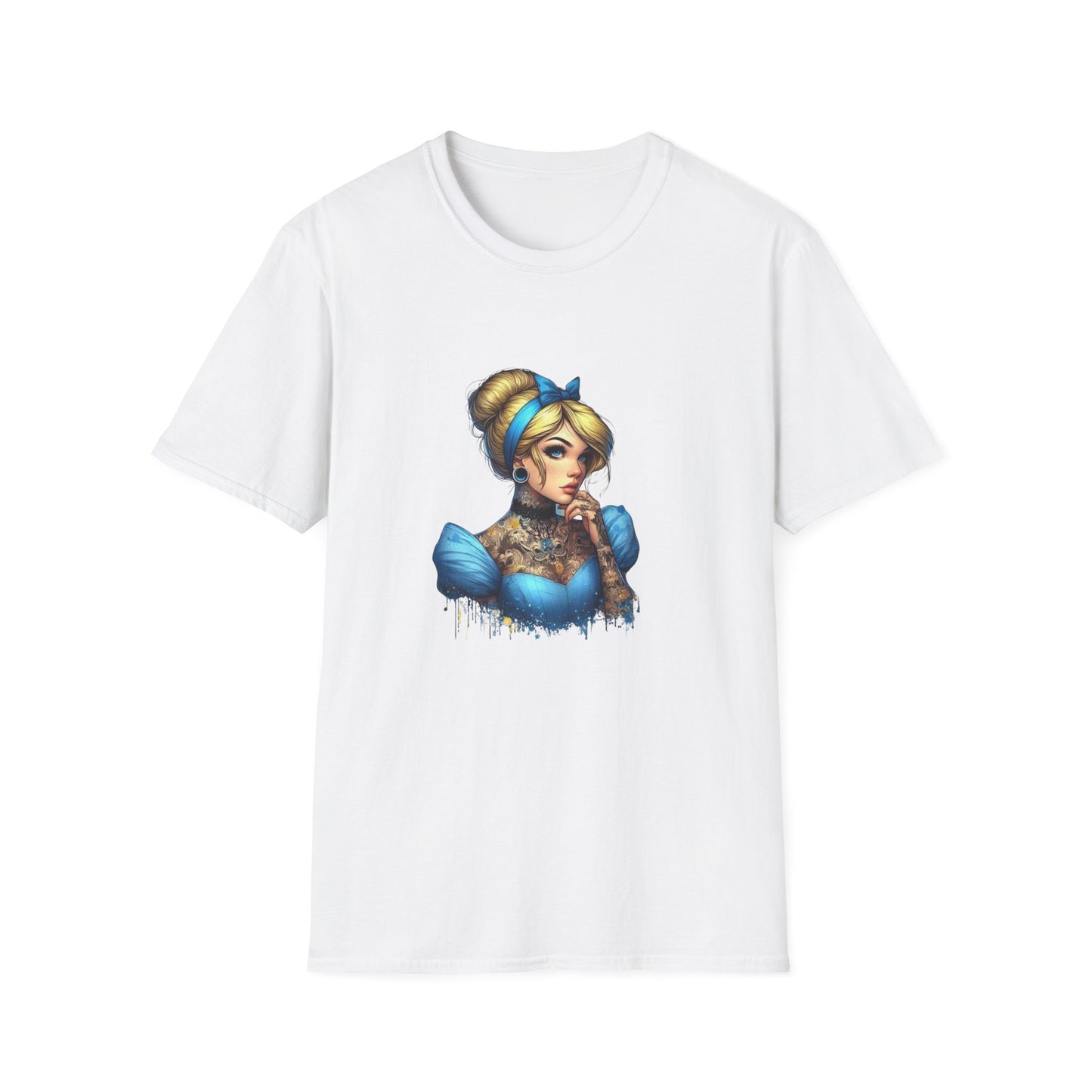 Beautiful Tattooed Gothic Cinderella Character Unisex Softstyle T-Shirt