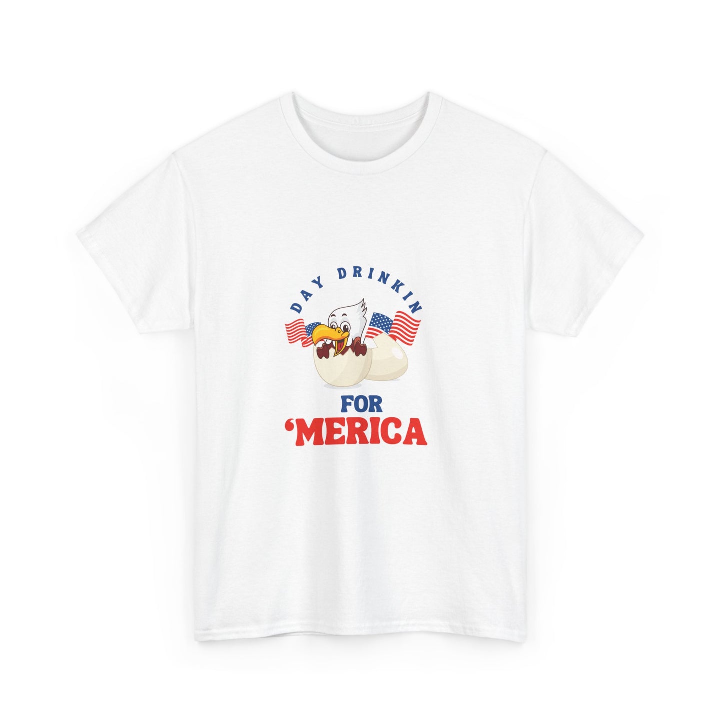 Day drink for Merica Eagle 4th of july funny patriotic usa Unisex Heavy Cotton Tee