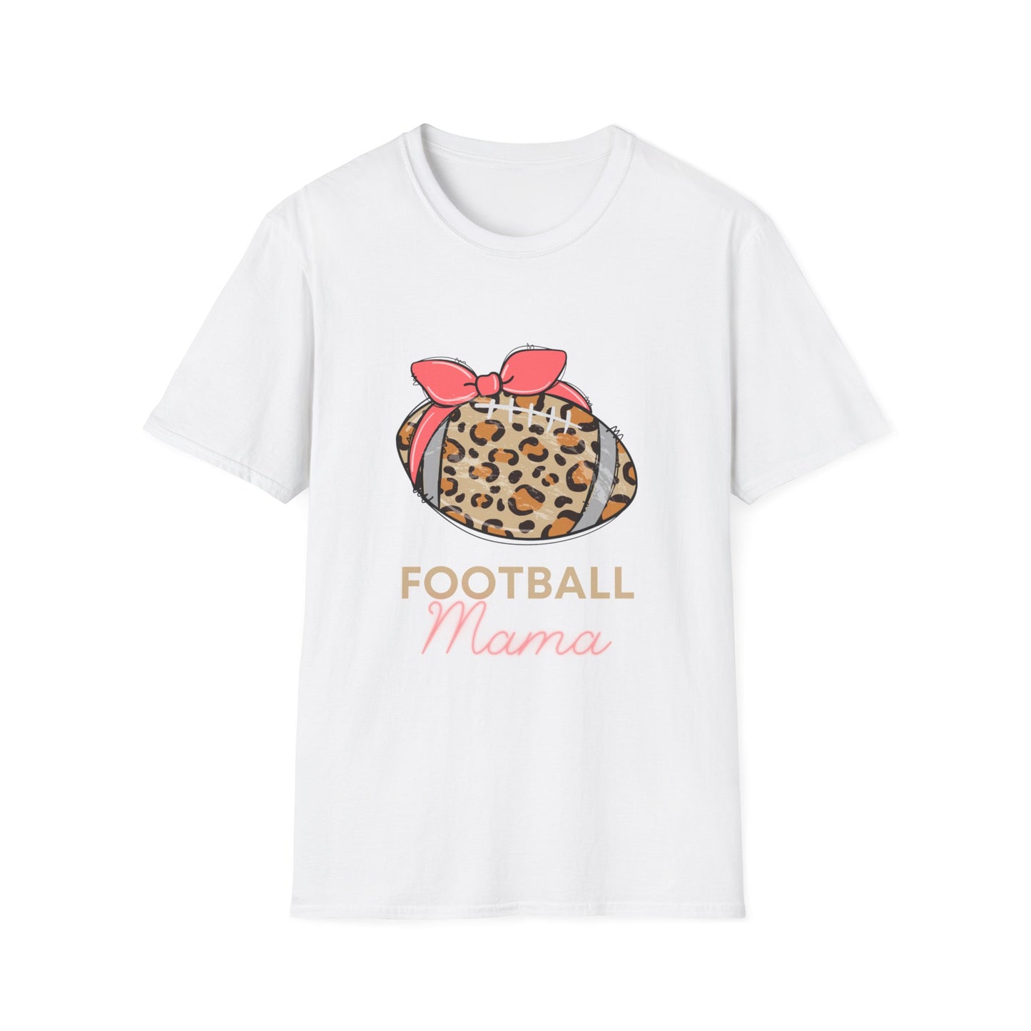 Cheetah Print Football Mama Unisex Softstyle T-Shirt