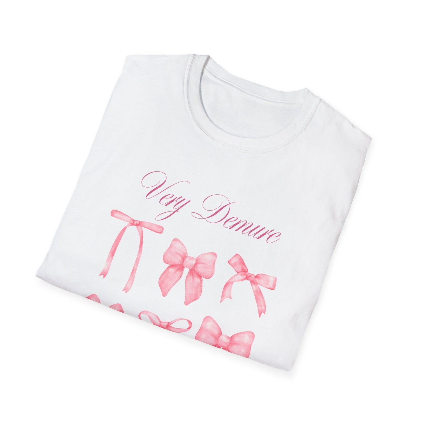 Very Demure Coquette Girly Pink bow Unisex Softstyle T-Shirt