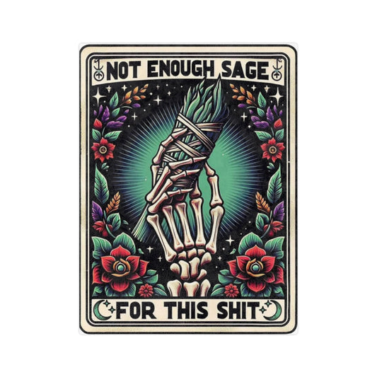 Not enough Sage for this shit Tarot card skeleton throw blanket Velveteen Microfiber Blanket