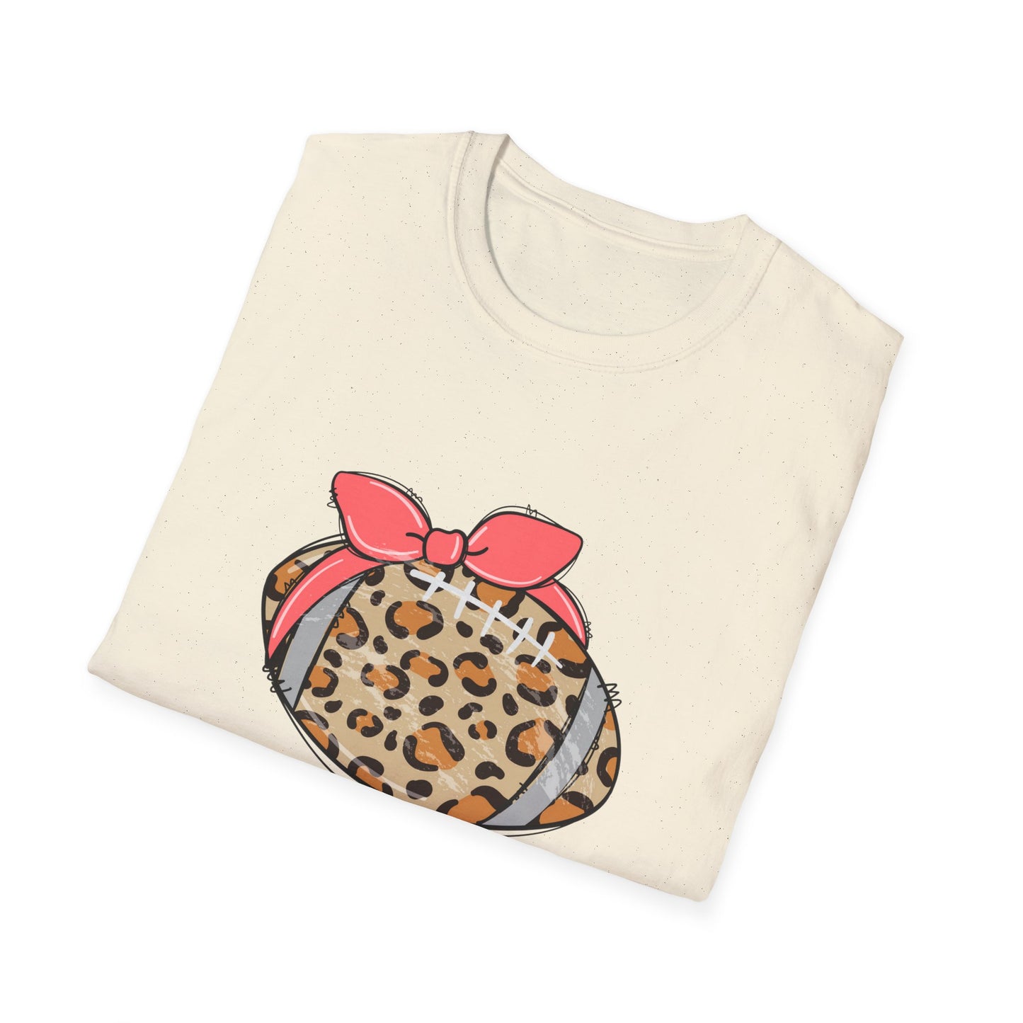 Cheetah Print Football Mama Unisex Softstyle T-Shirt