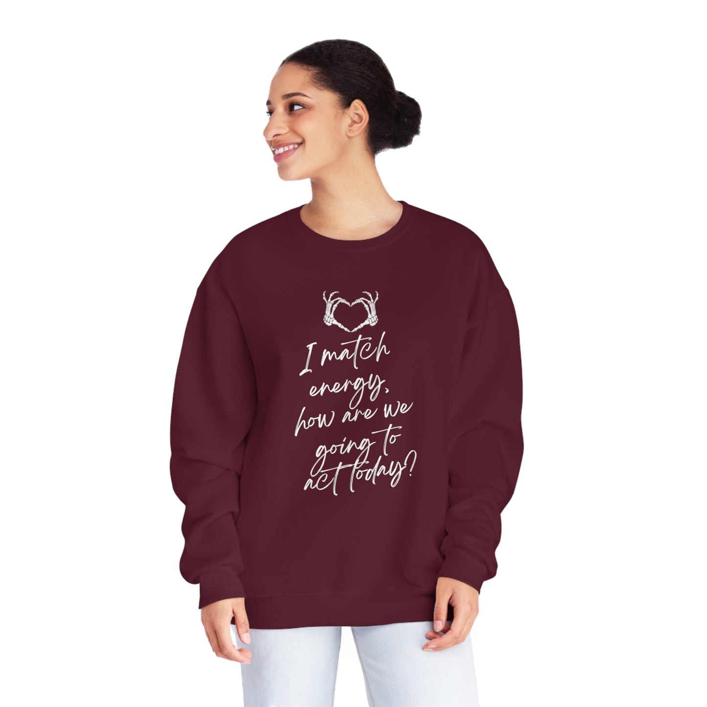 I match energy skeleton heart Unisex NuBlend® Crewneck Sweatshirt