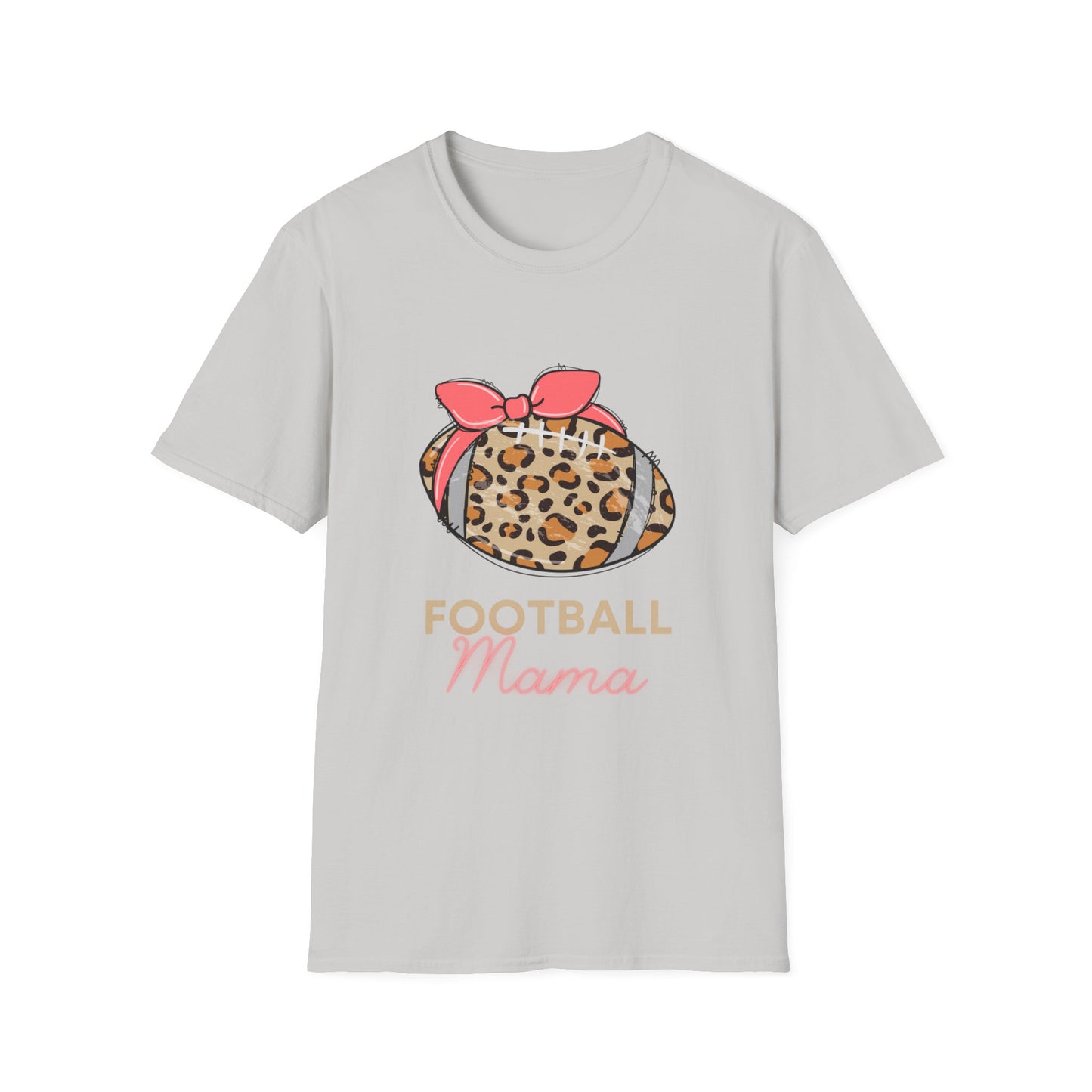 Cheetah Print Football Mama Unisex Softstyle T-Shirt