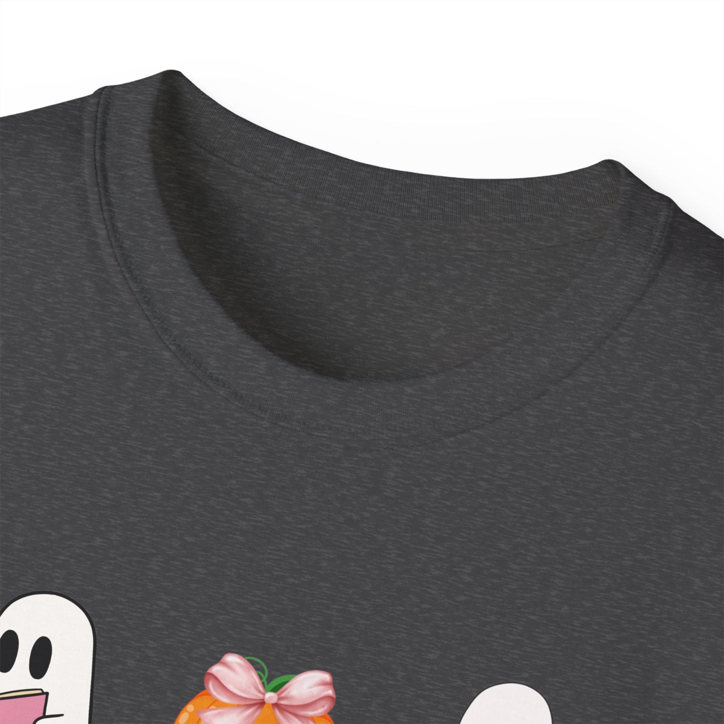 Cute Girly Halloween coquette ghost pumpkin pink bows Unisex Ultra Cotton Tee Shirt