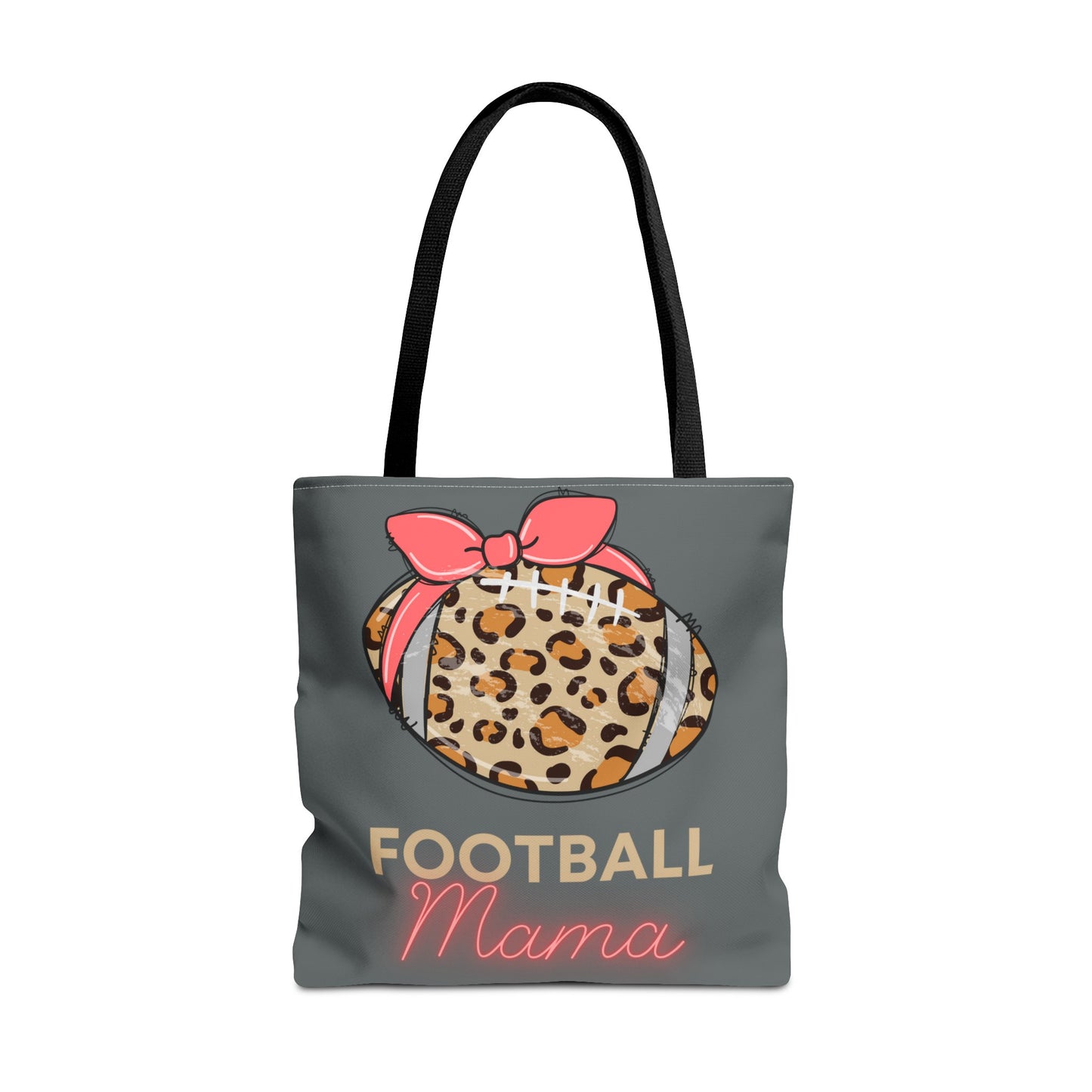 Football Mama Cheetah print Tote Bag (AOP)Pink bow Mother's Day gift