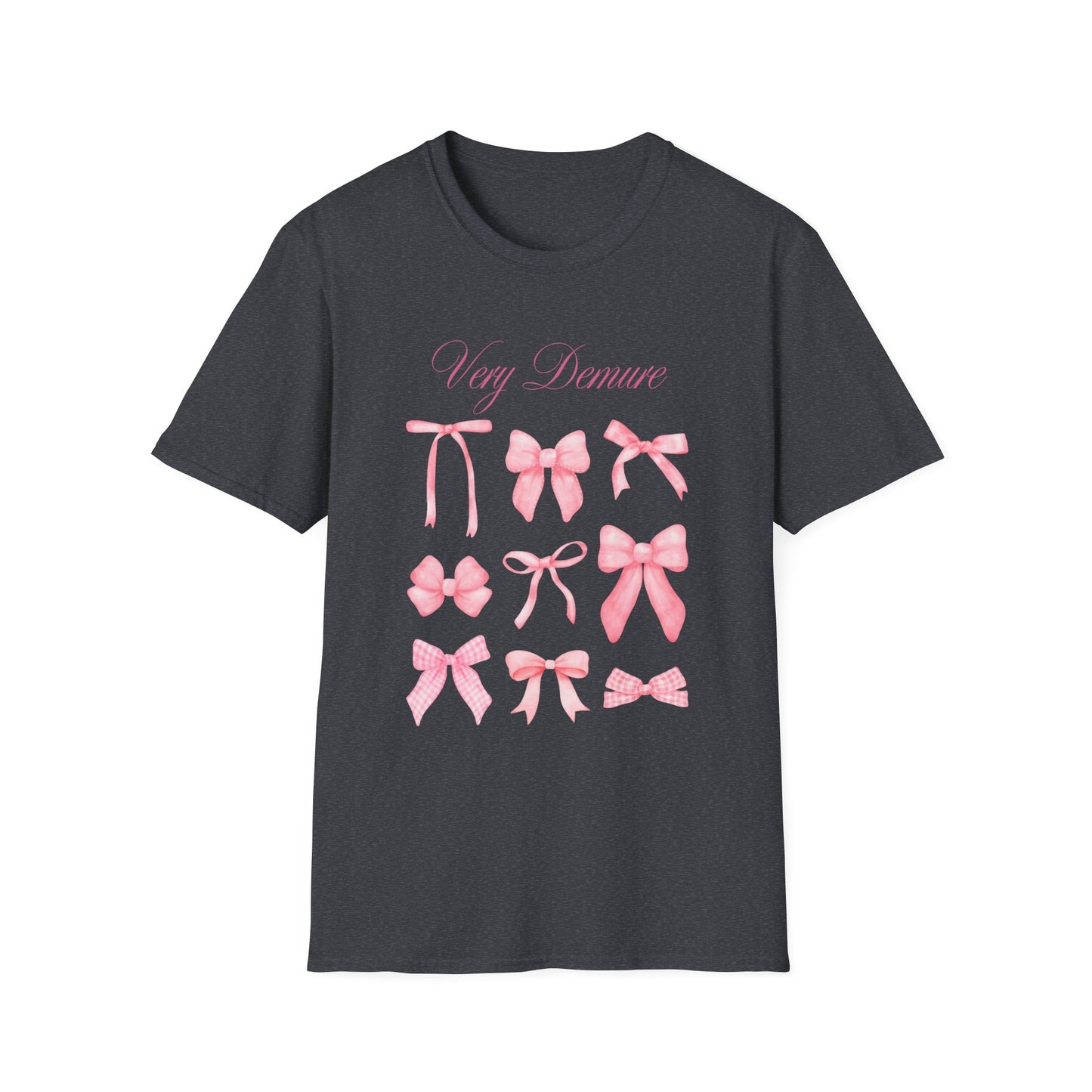 Very Demure Coquette Girly Pink bow Unisex Softstyle T-Shirt