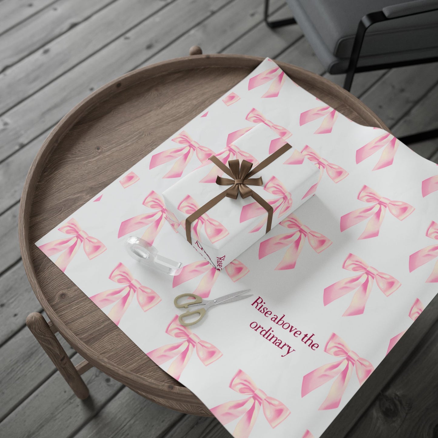 Pink Bow Coquette Girly Gift Wrapping Papers Holiday