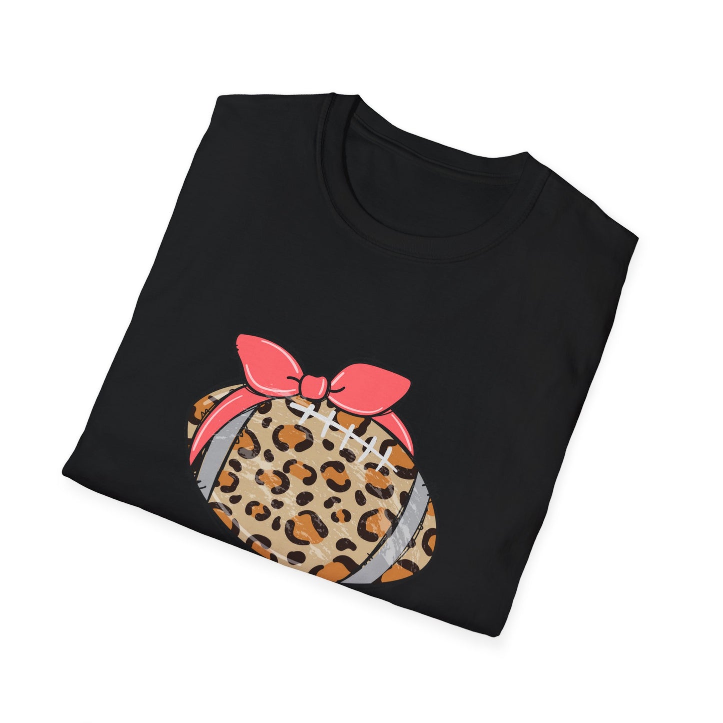 Cheetah Print Football Mama Unisex Softstyle T-Shirt