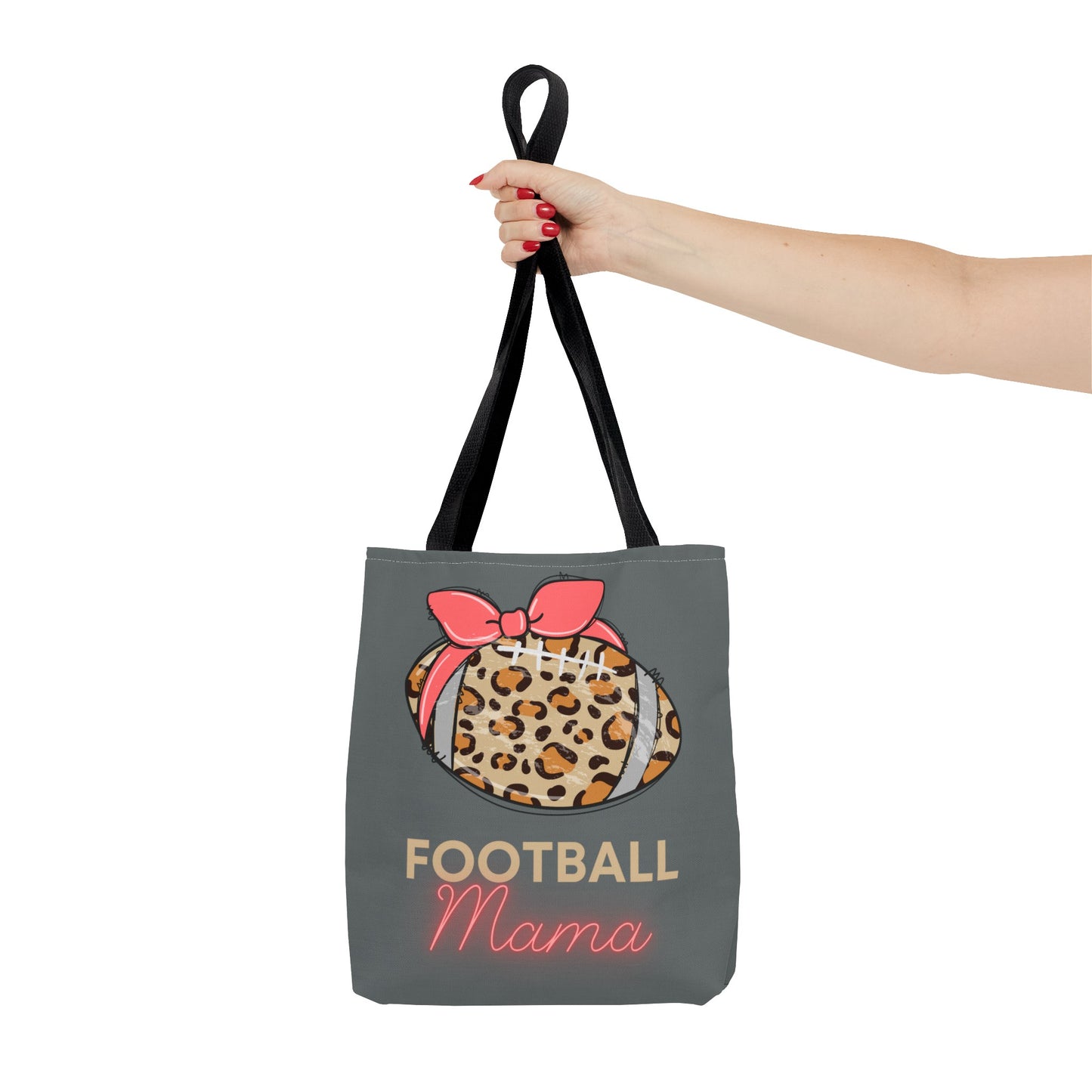 Football Mama Cheetah print Tote Bag (AOP)Pink bow Mother's Day gift