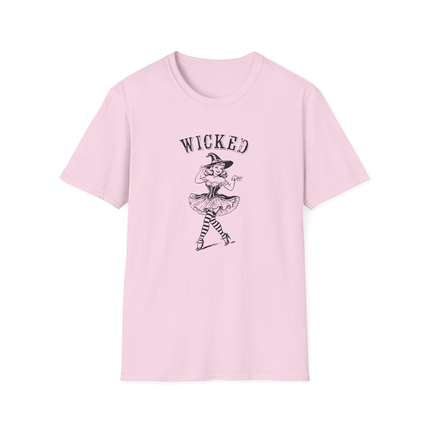 Wicked Witch cute Girly Pink Halloween Unisex Softstyle T-Shirt