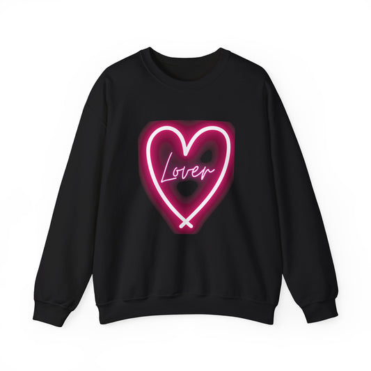 Neon Pink Lover Heart Unisex Heavy Blend™ Crewneck Sweatshirt