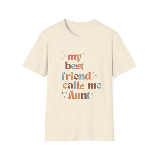 My best friend calls me Aunt retro colorful Unisex Softstyle T-Shirt