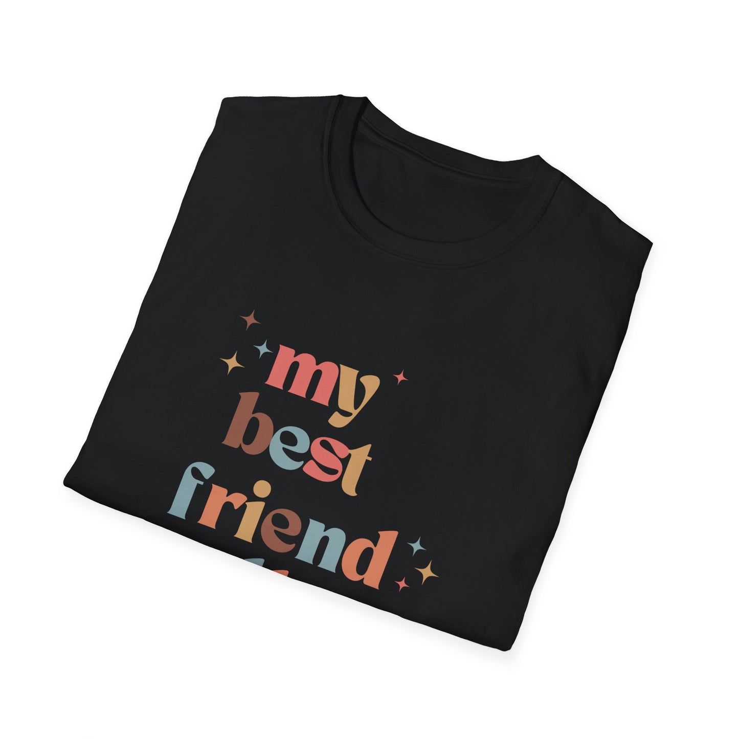 My best friend calls me Aunt retro colorful Unisex Softstyle T-Shirt