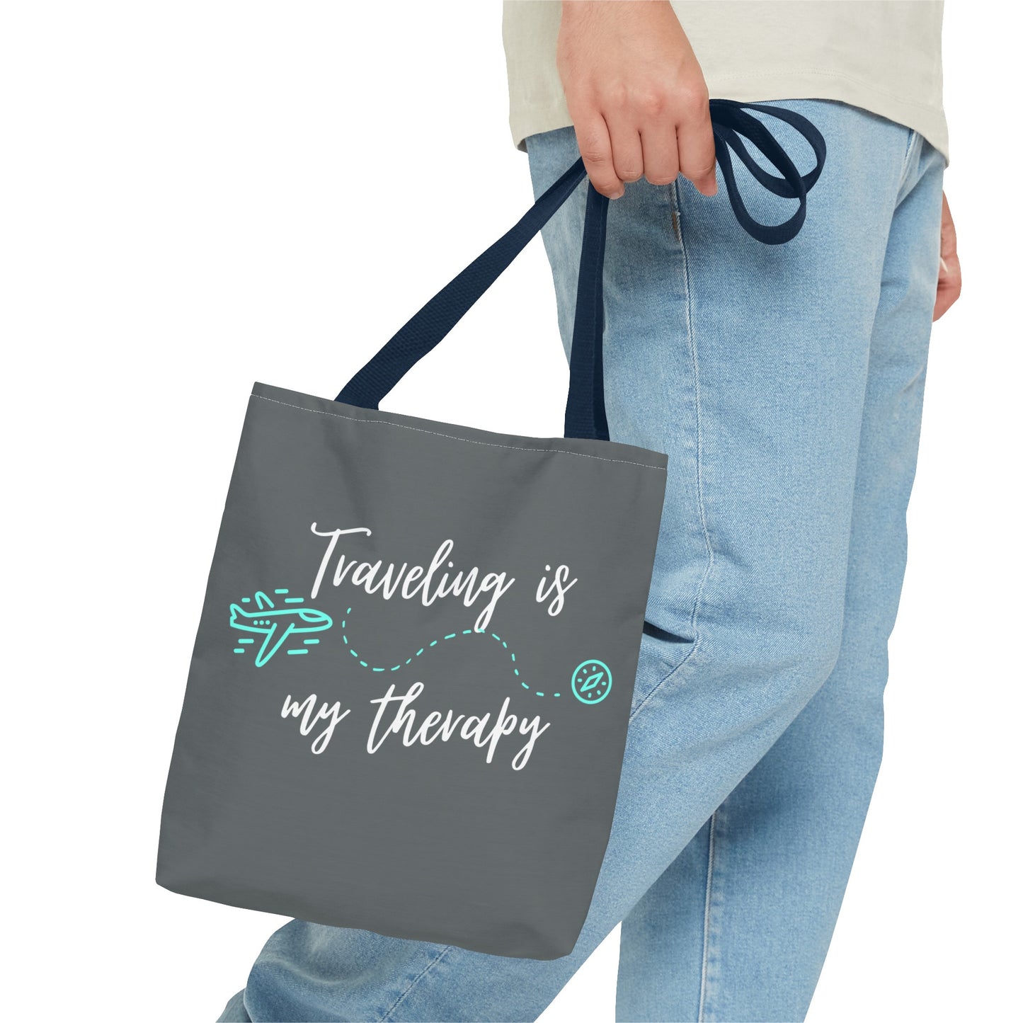 Traveling is my therapy Tote Bag (AOP)