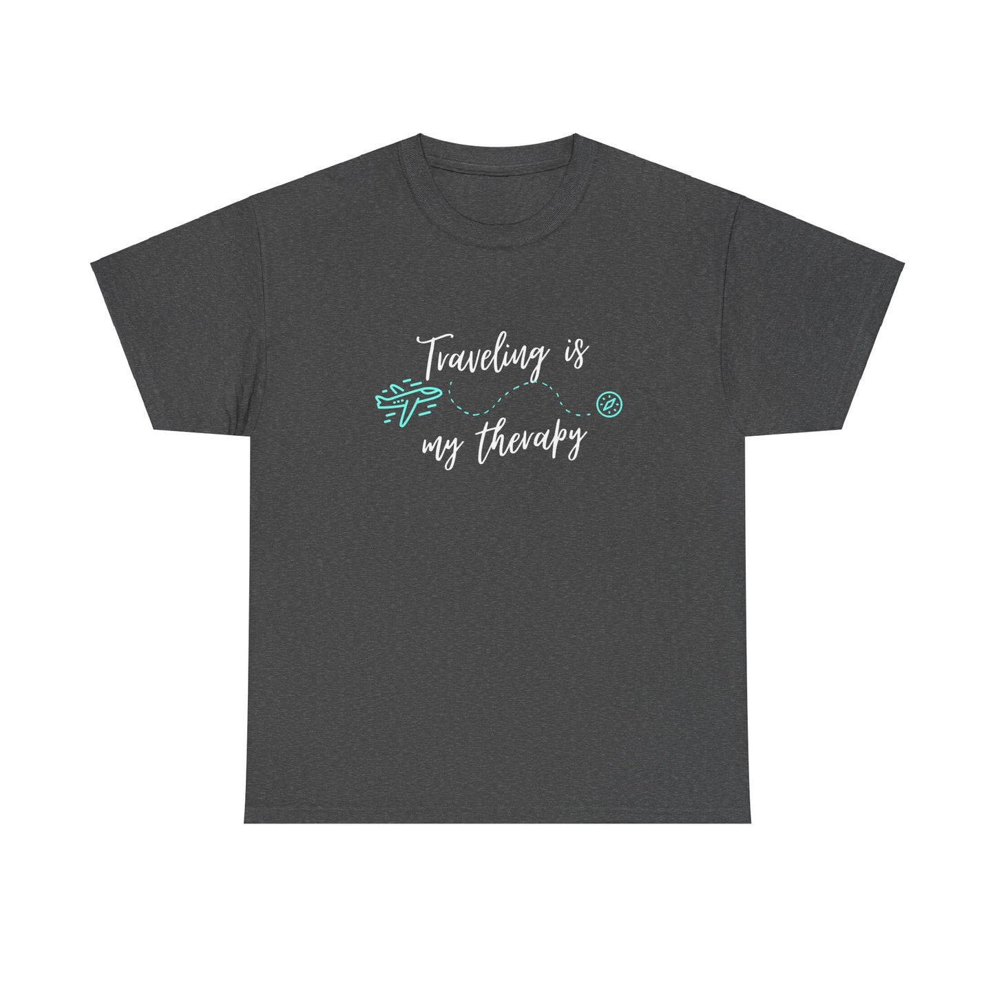 Traveling is my therapy Unisex Heavy Cotton Tee