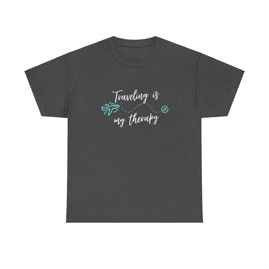 Traveling is my therapy Unisex Heavy Cotton Tee