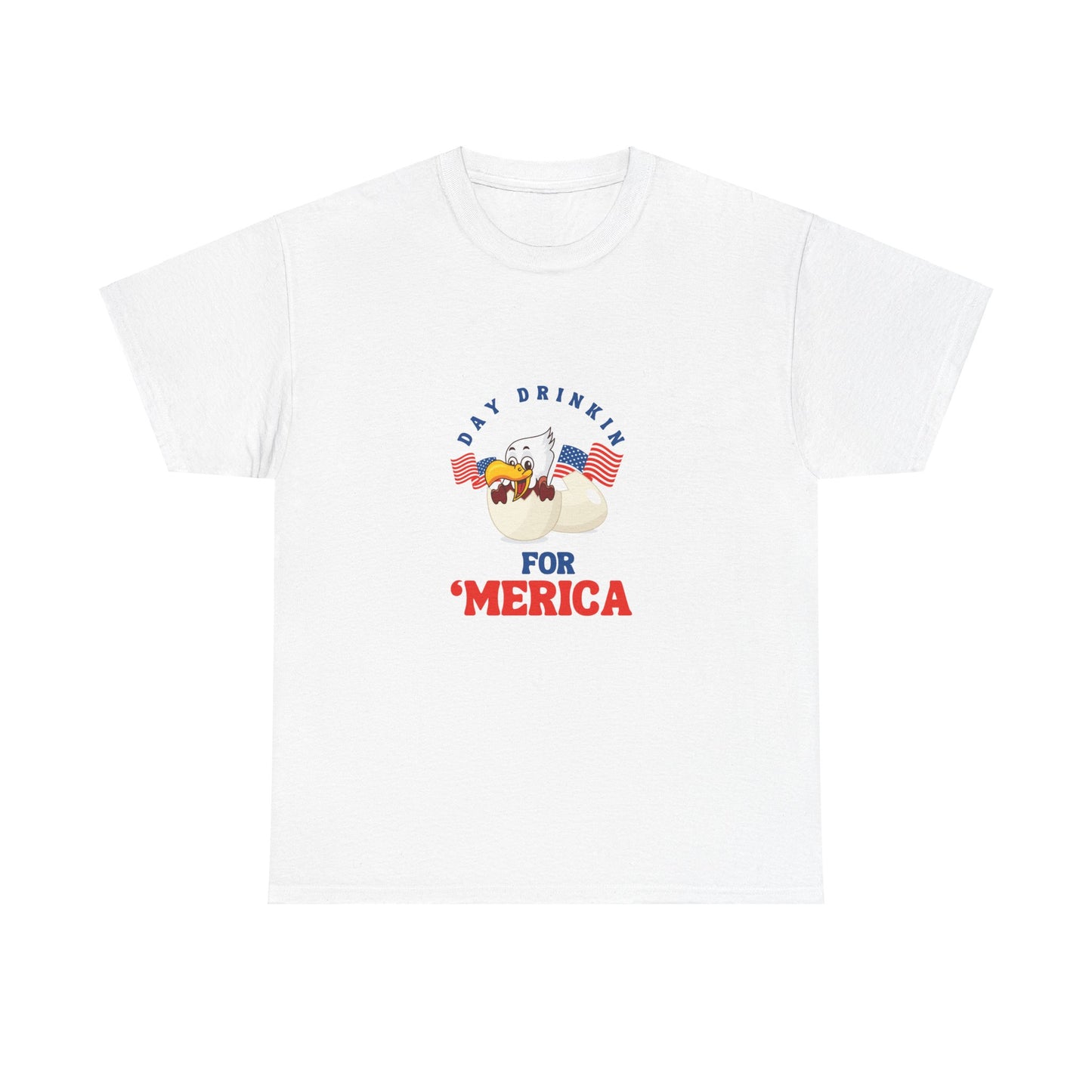 Day drink for Merica Eagle 4th of july funny patriotic usa Unisex Heavy Cotton Tee