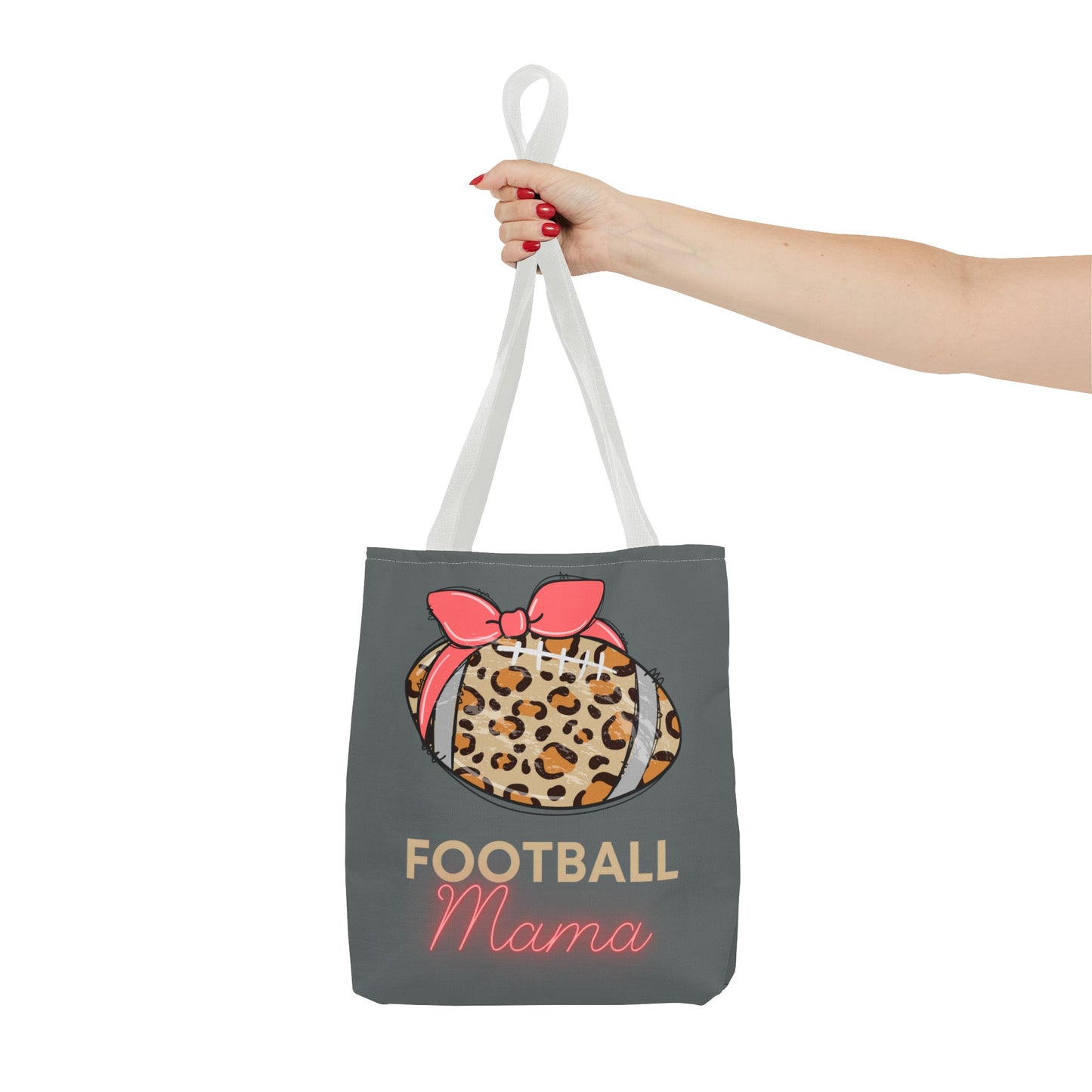 Football Mama Cheetah print Tote Bag (AOP)Pink bow Mother's Day gift