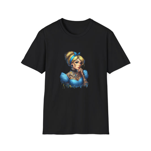 Beautiful Tattooed Gothic Cinderella Character Unisex Softstyle T-Shirt