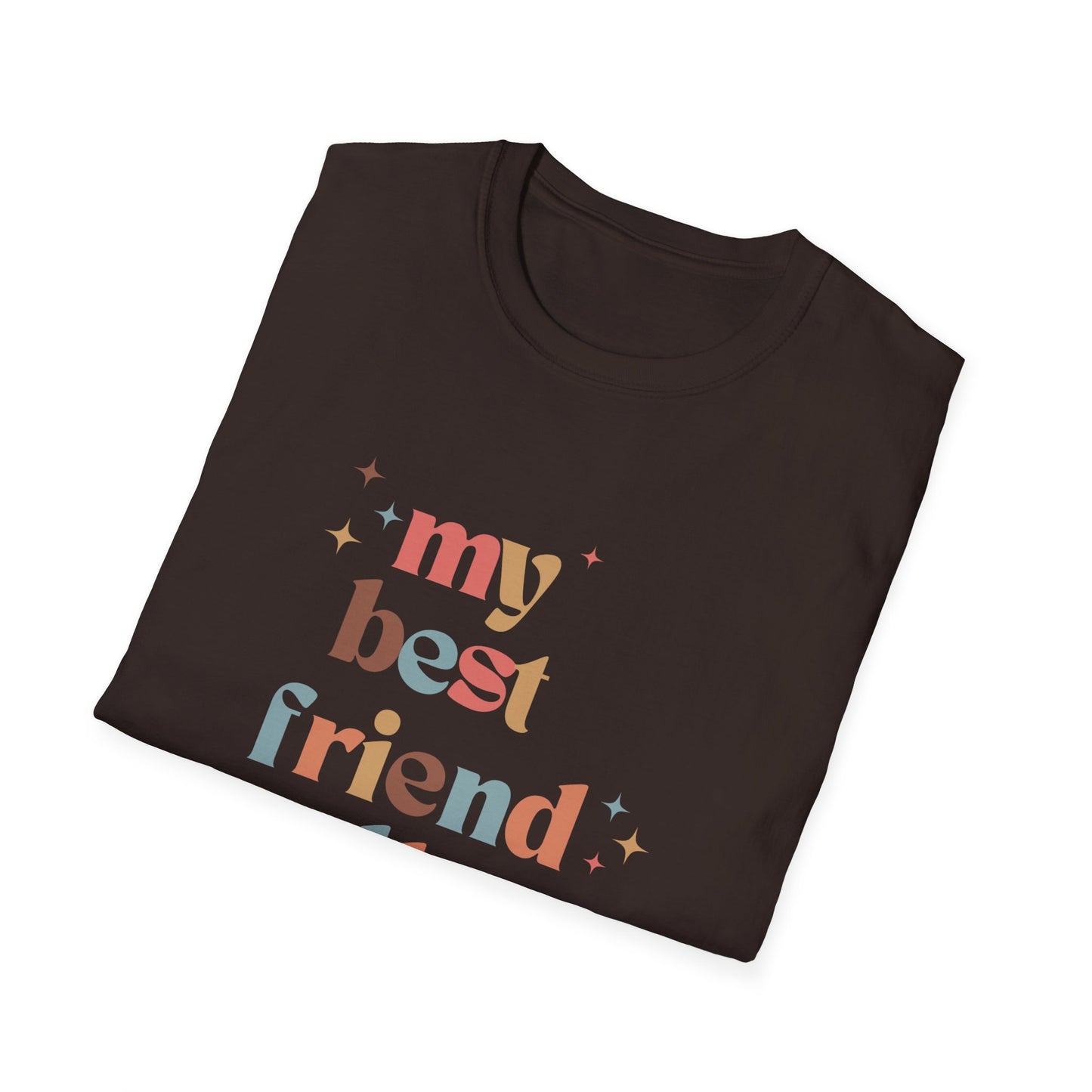 My best friend calls me Aunt retro colorful Unisex Softstyle T-Shirt