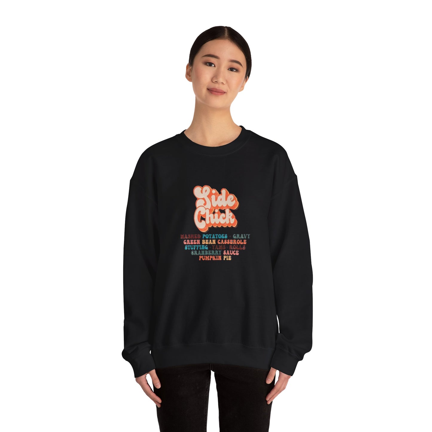 Side chick Funny Thanksgiving holiday shirt Unisex Heavy Blend™ Crewneck Sweatshirt