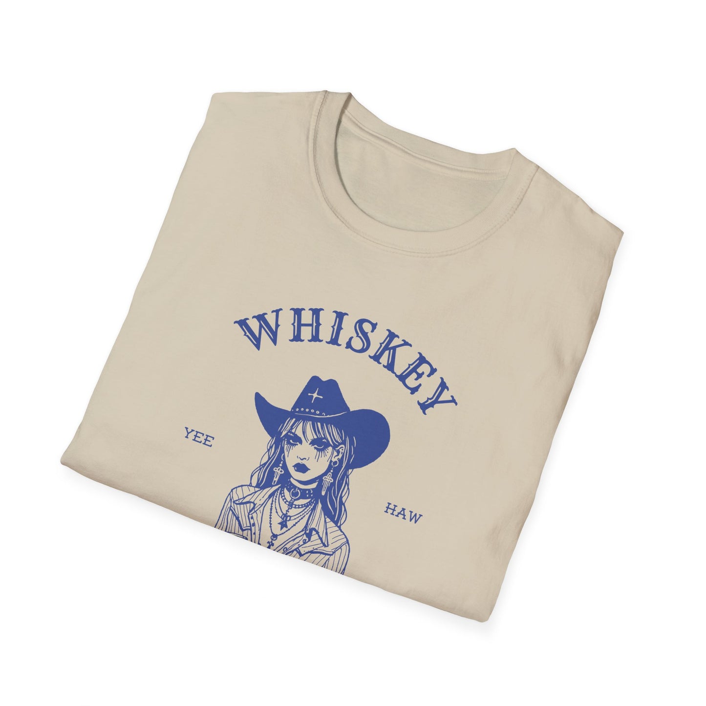 Whiskey makes me friskey Cowgirl goth fun Unisex Softstyle T-Shirt