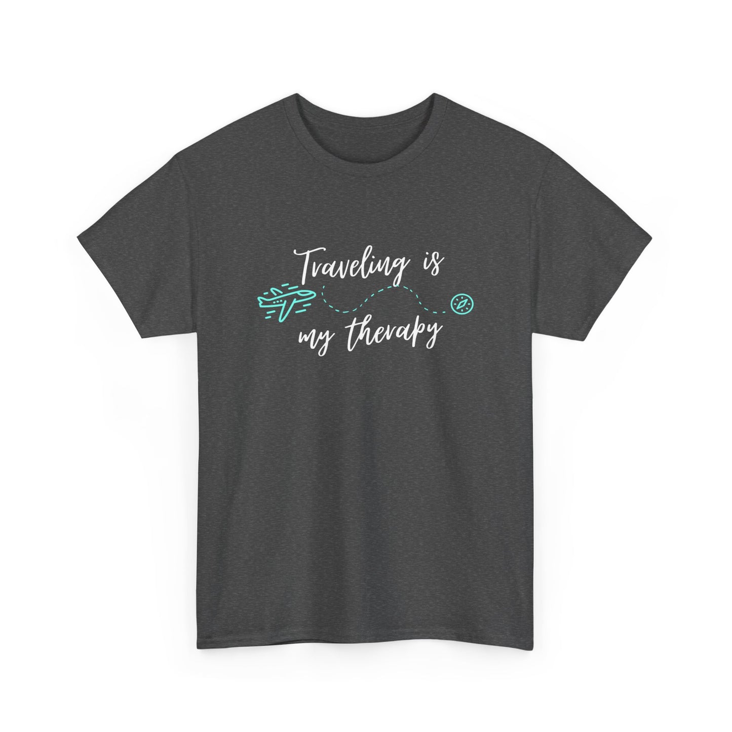 Traveling is my therapy Unisex Heavy Cotton Tee