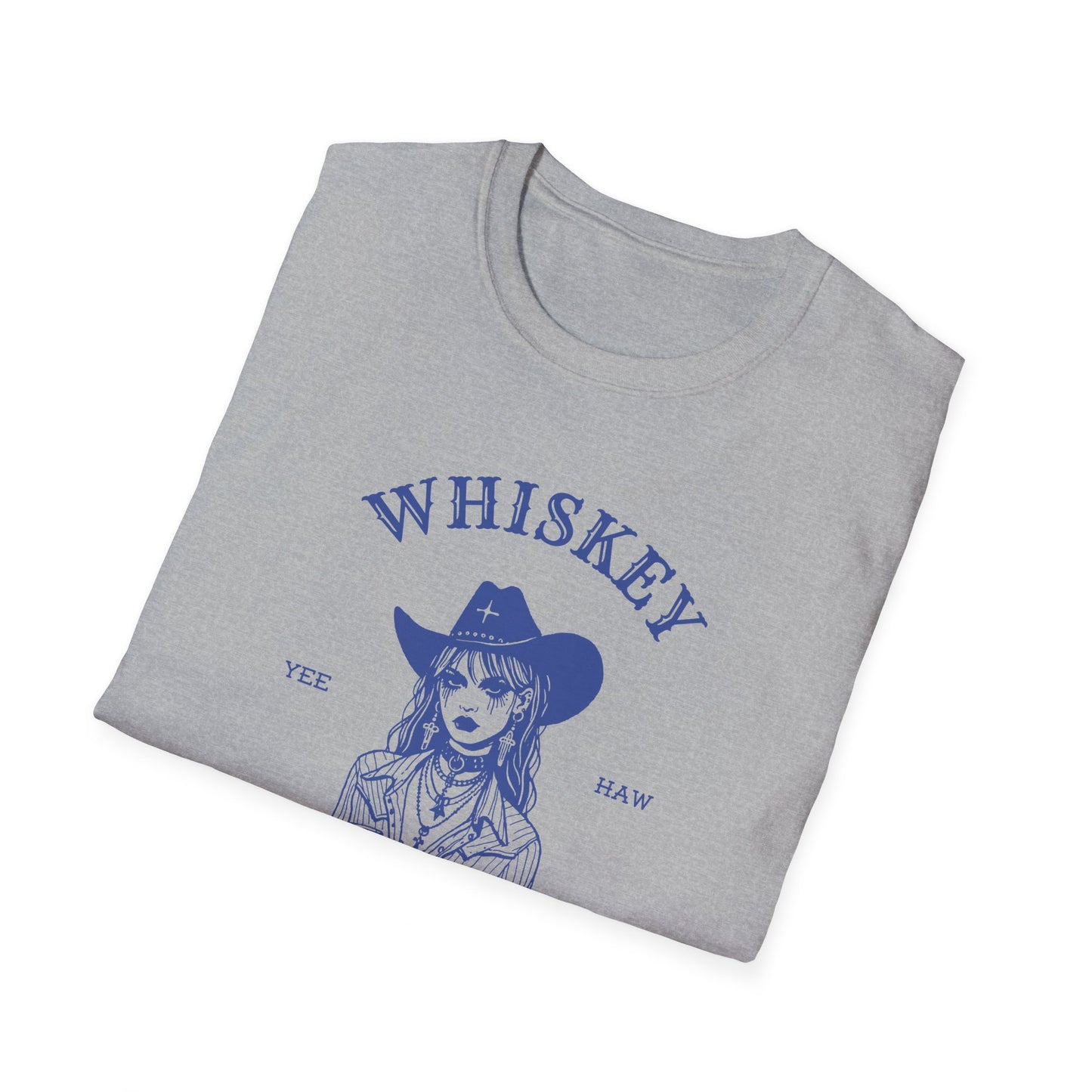 Whiskey makes me friskey Cowgirl goth fun Unisex Softstyle T-Shirt