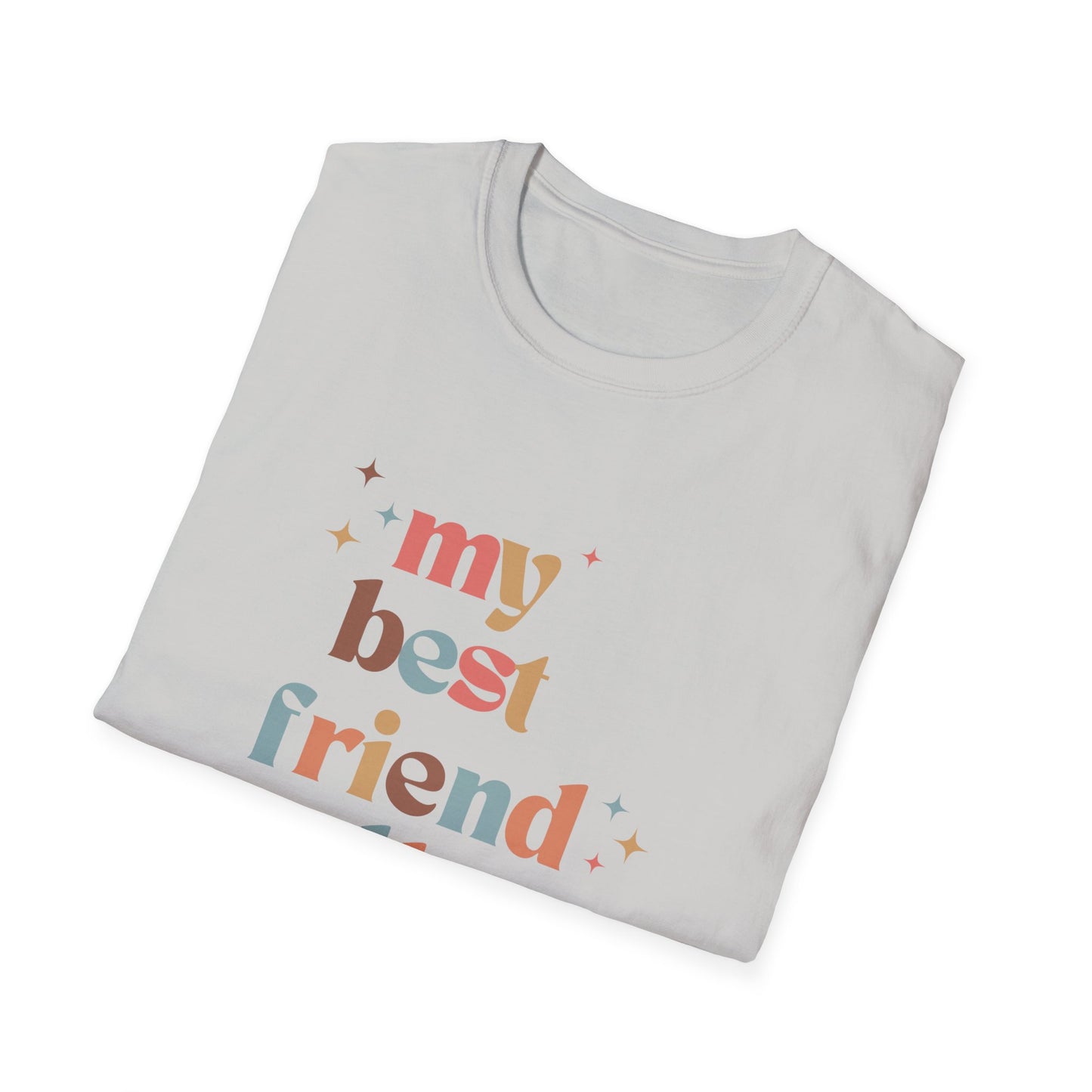 My best friend calls me Aunt retro colorful Unisex Softstyle T-Shirt