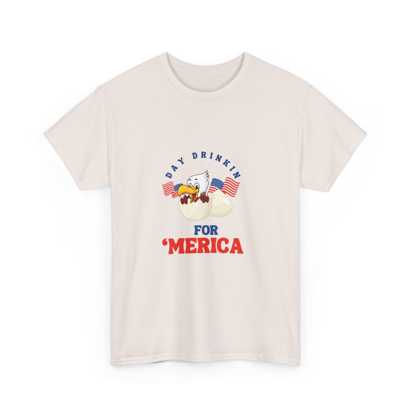 Day drink for Merica Eagle 4th of july funny patriotic usa Unisex Heavy Cotton Tee