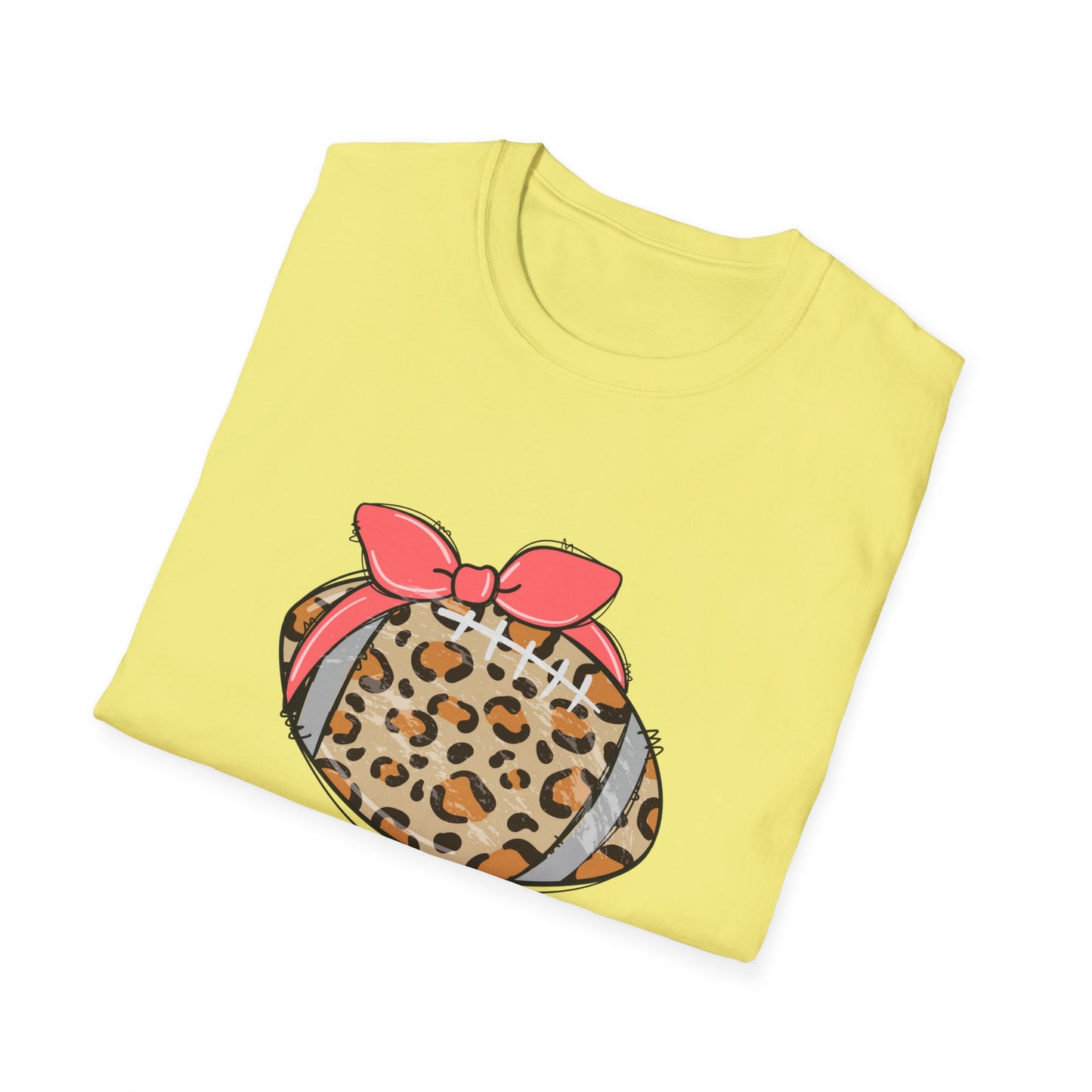 Cheetah Print Football Mama Unisex Softstyle T-Shirt