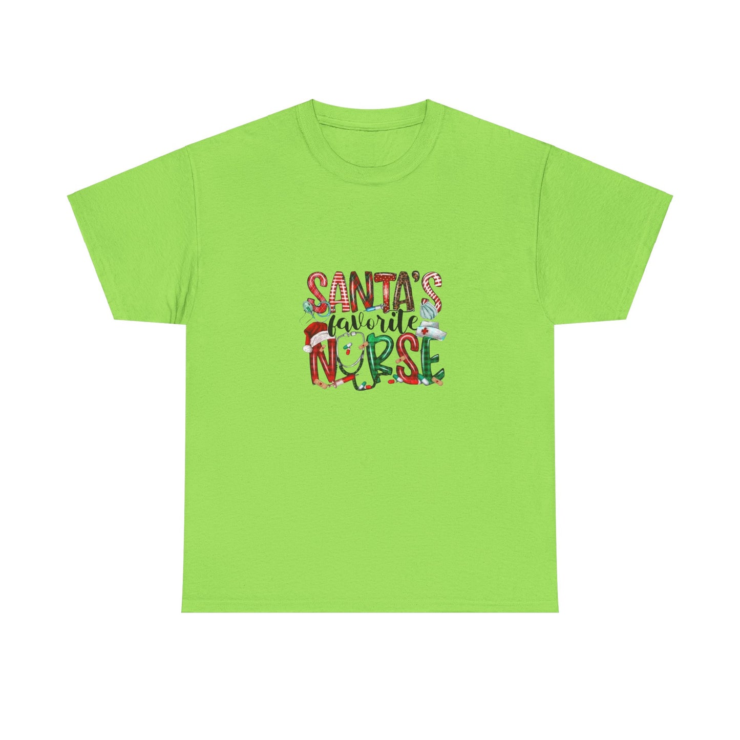 Santas favorite nurse, nurses gift, christmas, holiday gift nurse apparel Unisex Heavy Cotton Tee