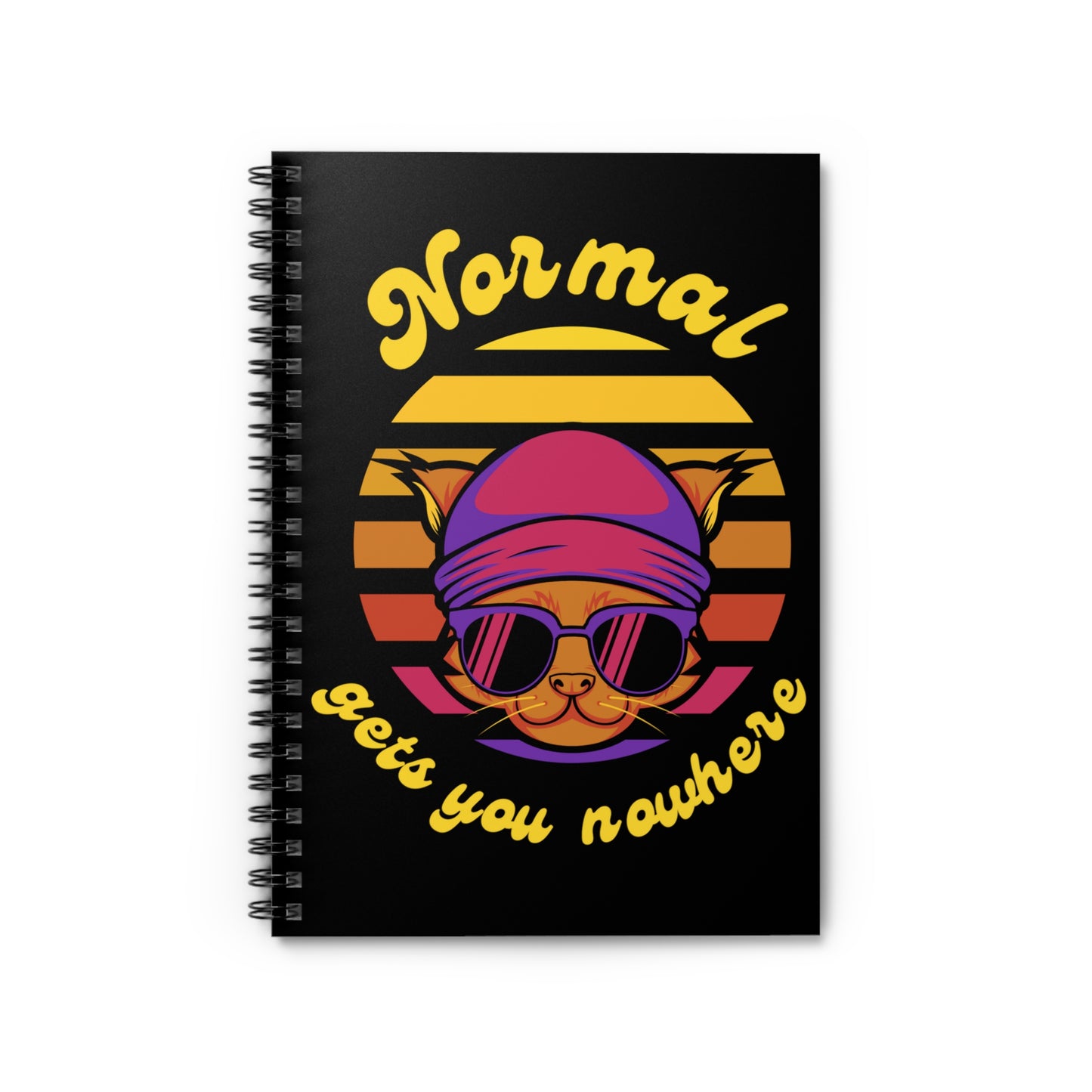 Normal gets you nowhere Retro cat Spiral Notebook - Ruled Line