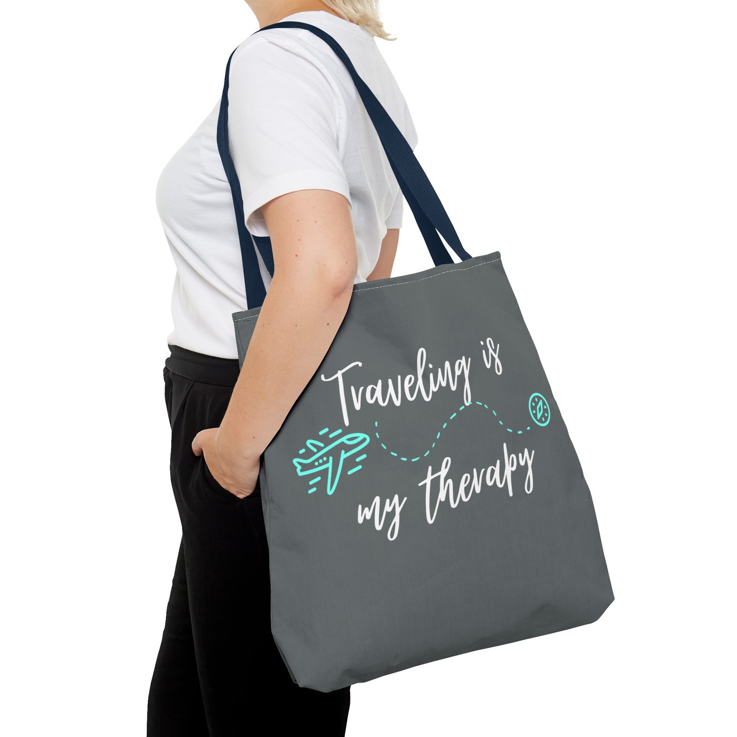 Traveling is my therapy Tote Bag (AOP)