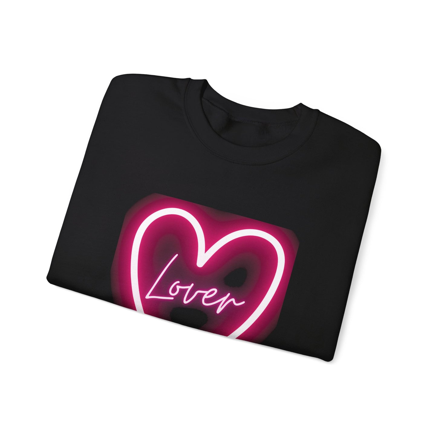 Neon Pink Lover Heart Unisex Heavy Blend™ Crewneck Sweatshirt