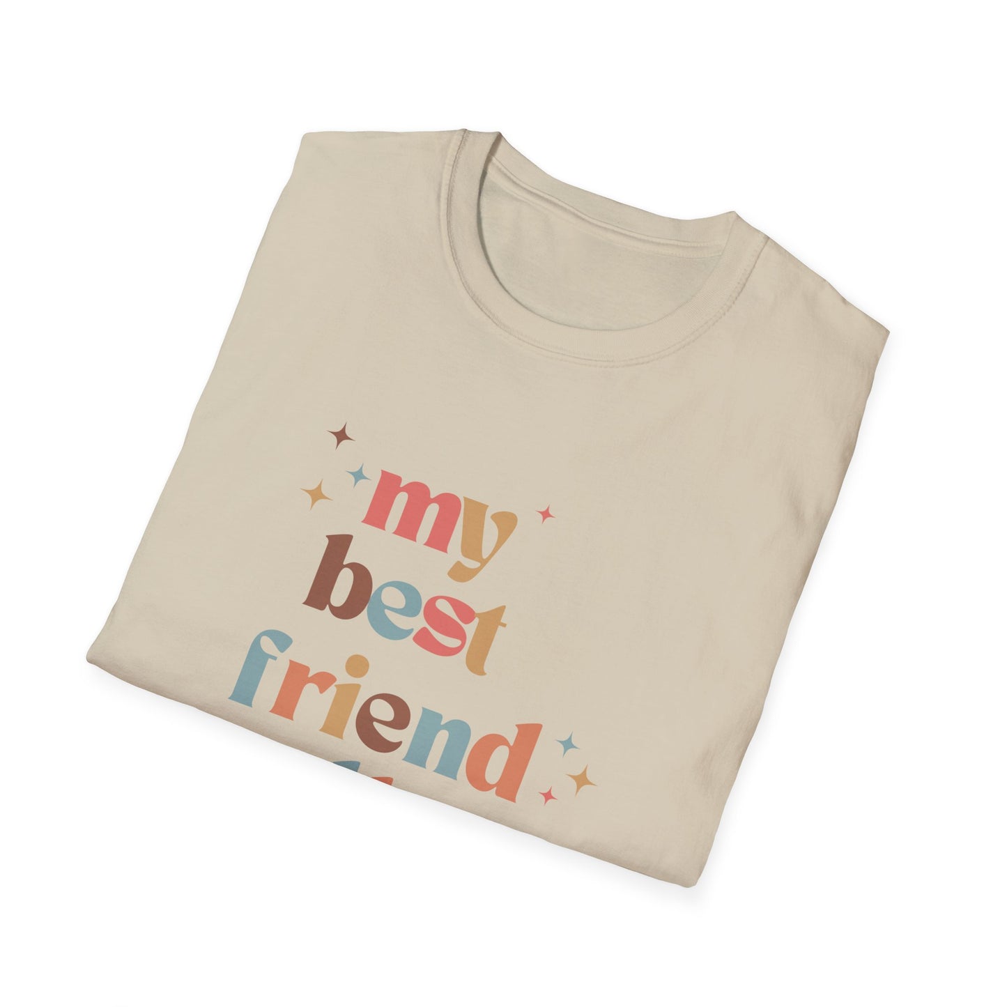 My best friend calls me Aunt retro colorful Unisex Softstyle T-Shirt