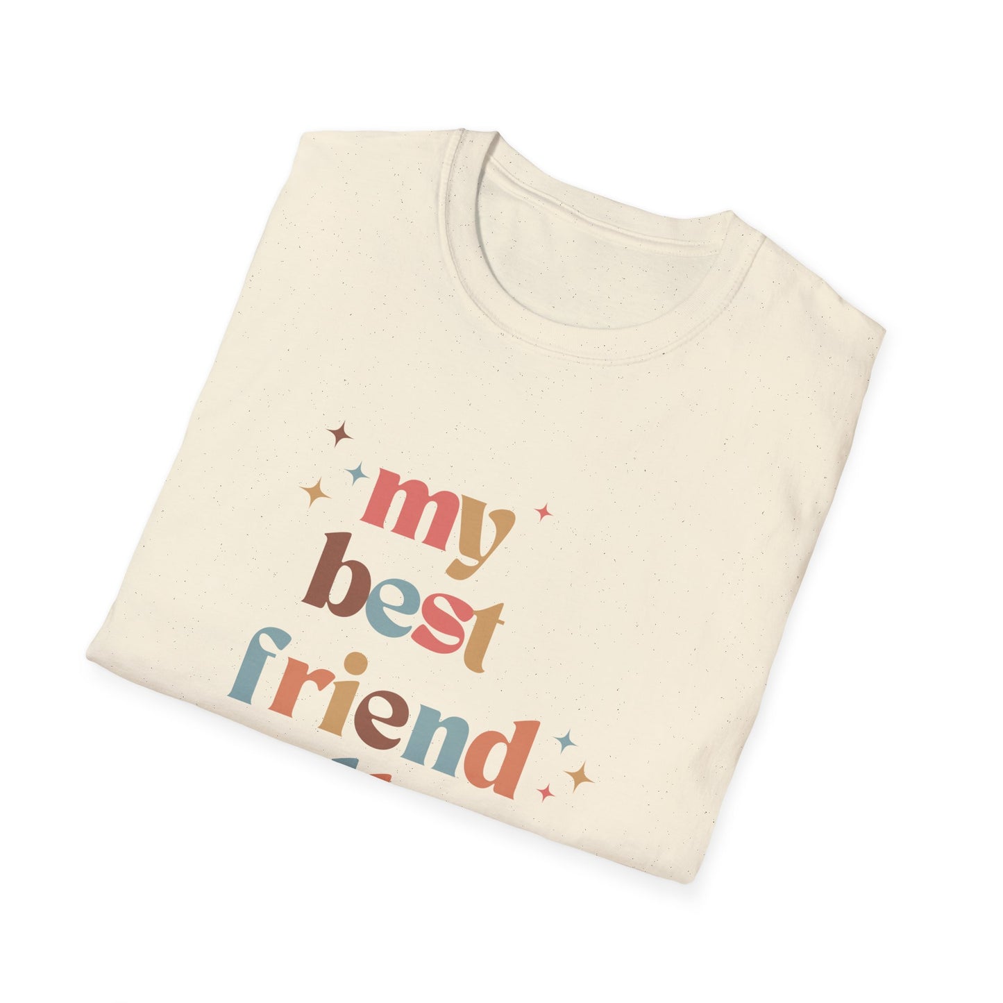 My best friend calls me Aunt retro colorful Unisex Softstyle T-Shirt