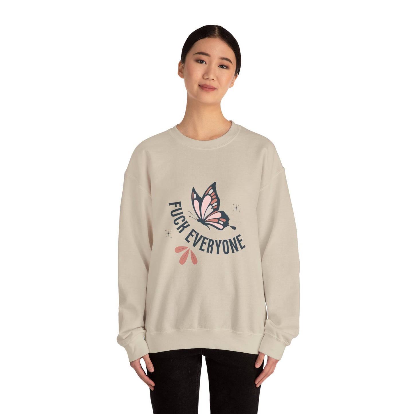 F*ck Everyone butterfly Funny Unisex Heavy Blend™ Crewneck Sweatshirt